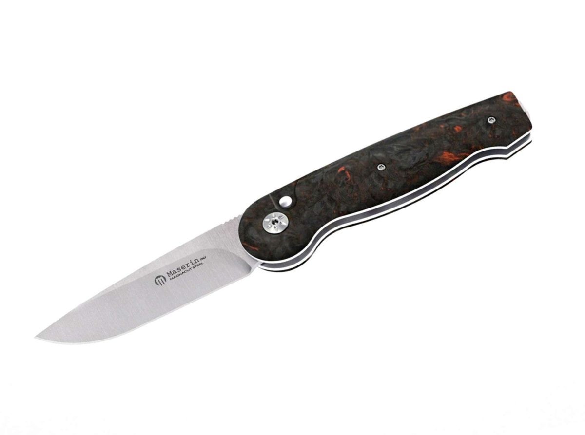 Maserin Summit MagnaCut Blade Black/Orange Fatcarbon® Handle Çakı 