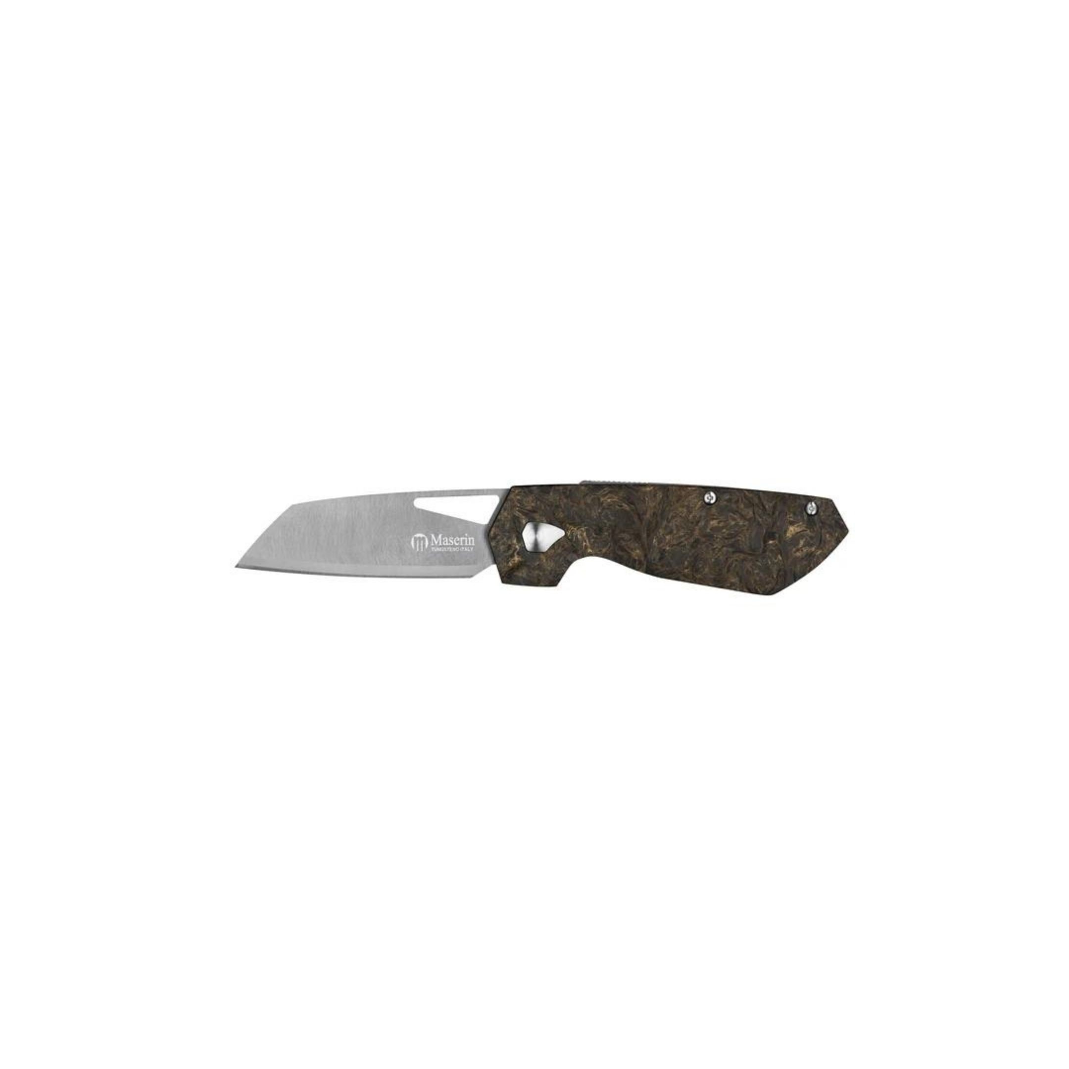 Maserin W1 Knife Tungsten Blade Gold Fat Carbon Handle Çakı