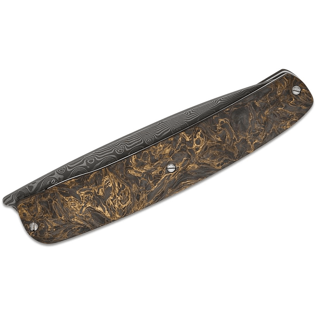 Maserin Mini-Gourmet Damascus Blade Gold Fat Carbon Handle Çakı