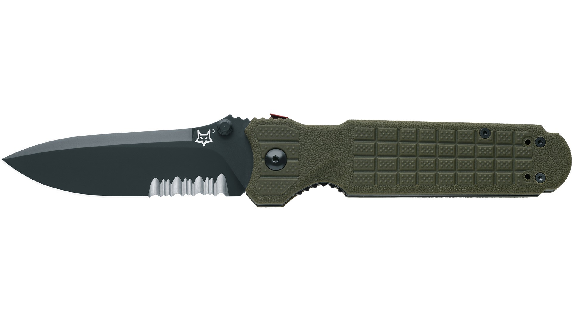 FKMD Predator 2F Liner OD Green FRN Serrated Çakı