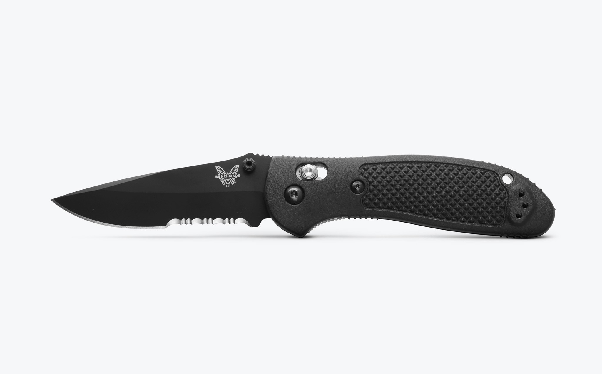 Benchmade Griptilian® Black Grivory® Serrated Drop Point Black Çakı