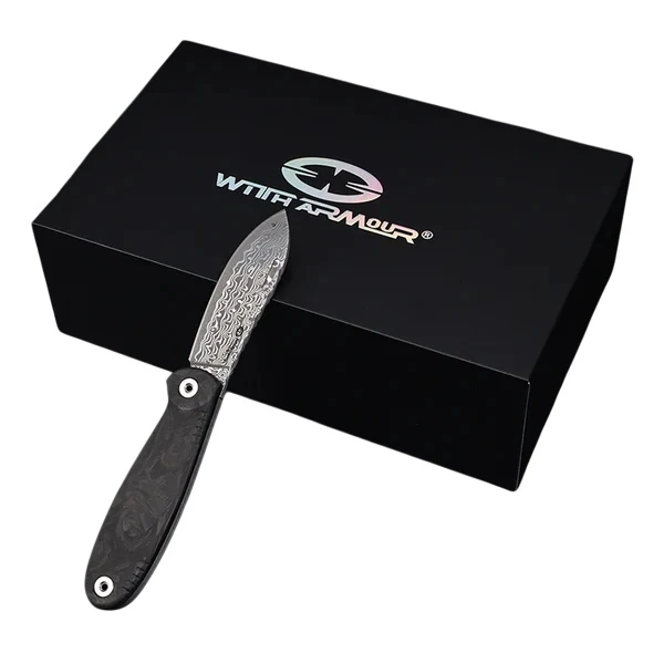 WithArmour® Professional FoldMuk² Carbon Fiber Damascus Çakı