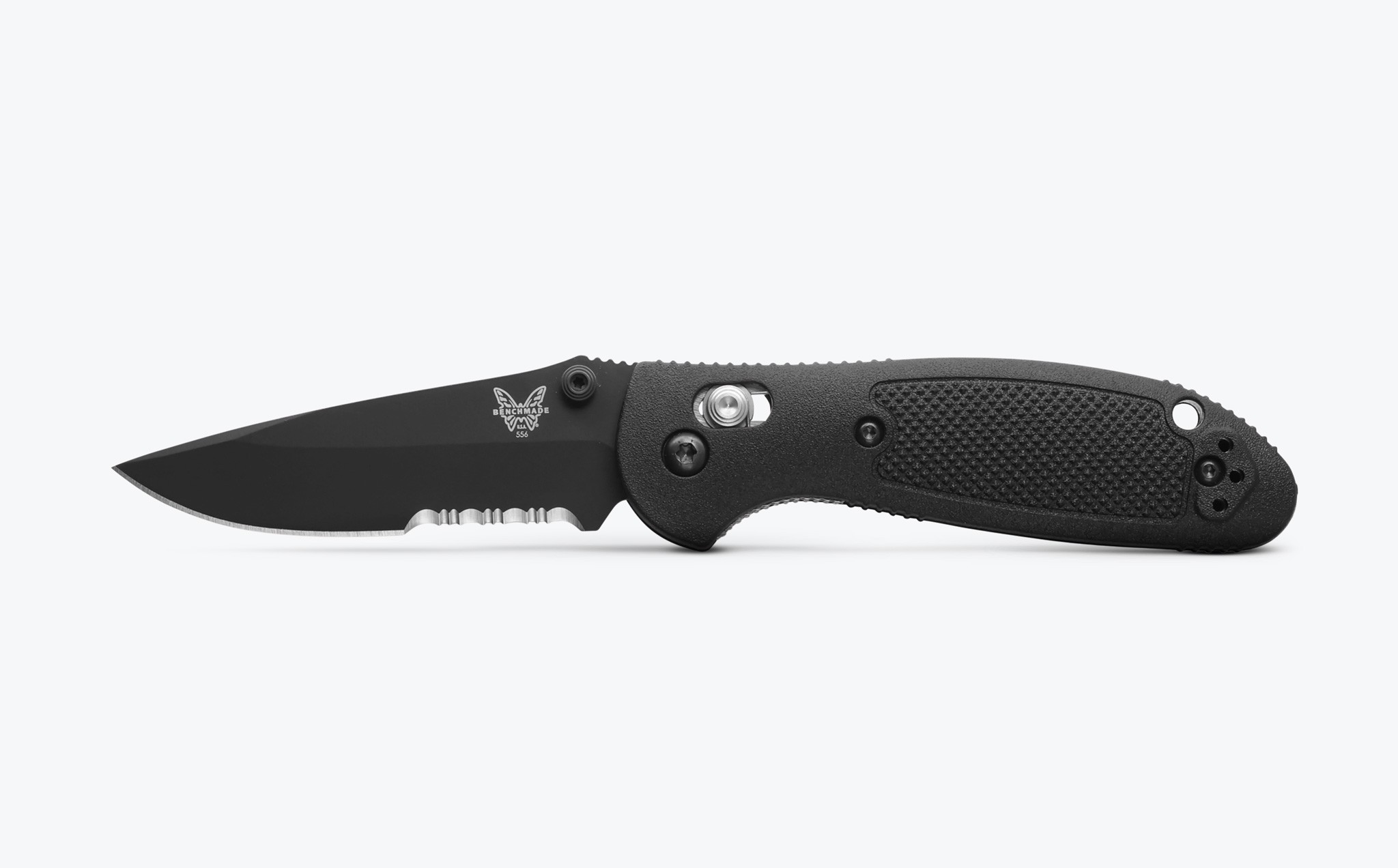 Benchmade Mini Griptilian® Black Grivory® Serrated Drop Point Black Çakı