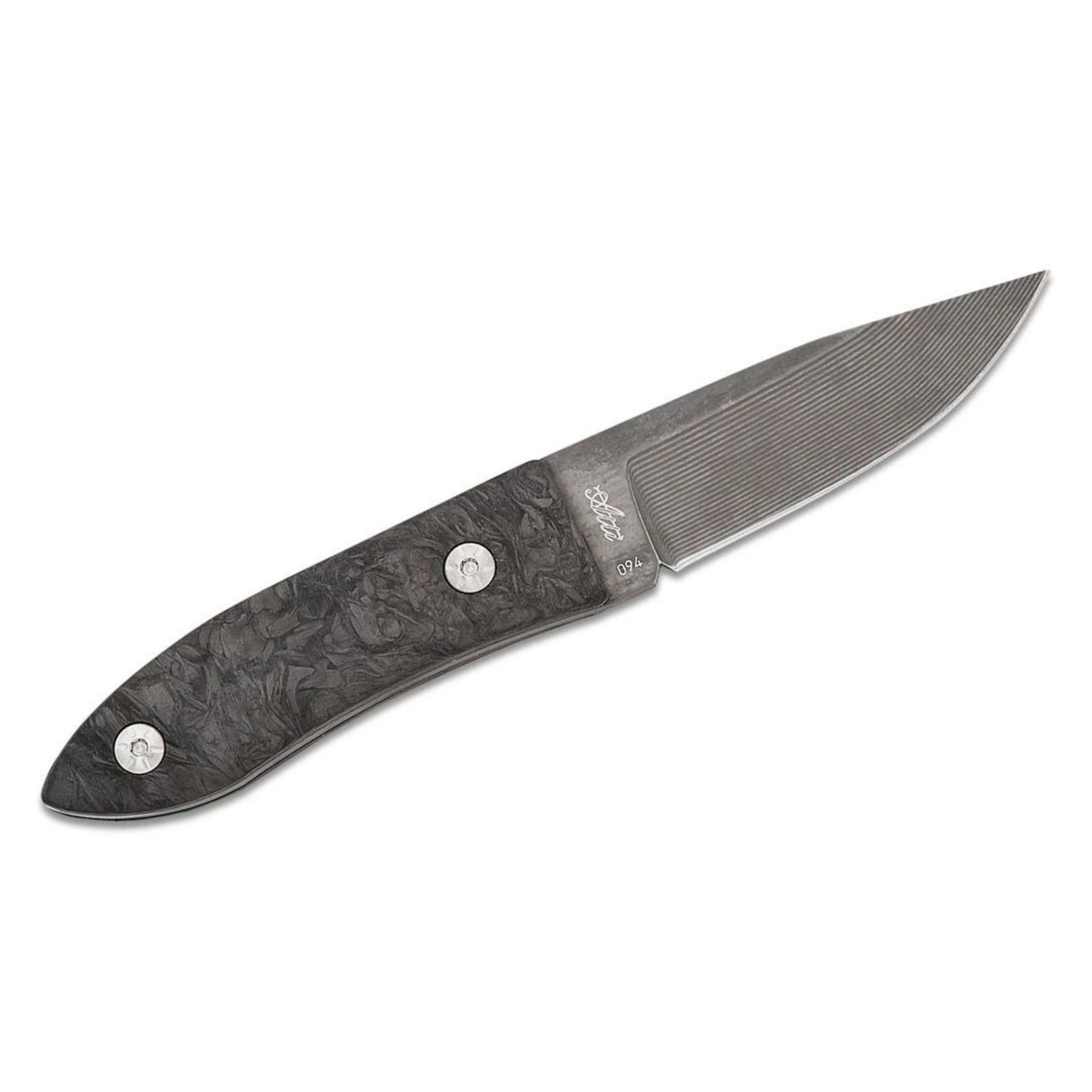 Maserin AM 22 Alleima Damascus Blade Black Fat Carbon Handle Blade Bıçak