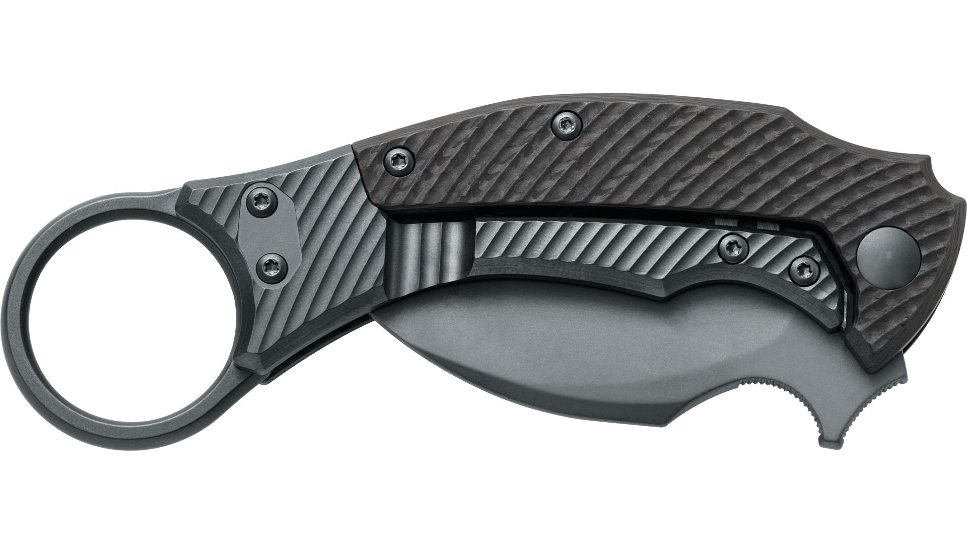 Fox Knives Blackbird Black PVD Blade + Black Titanium Frame Lock + Carbon Fiber Çakı