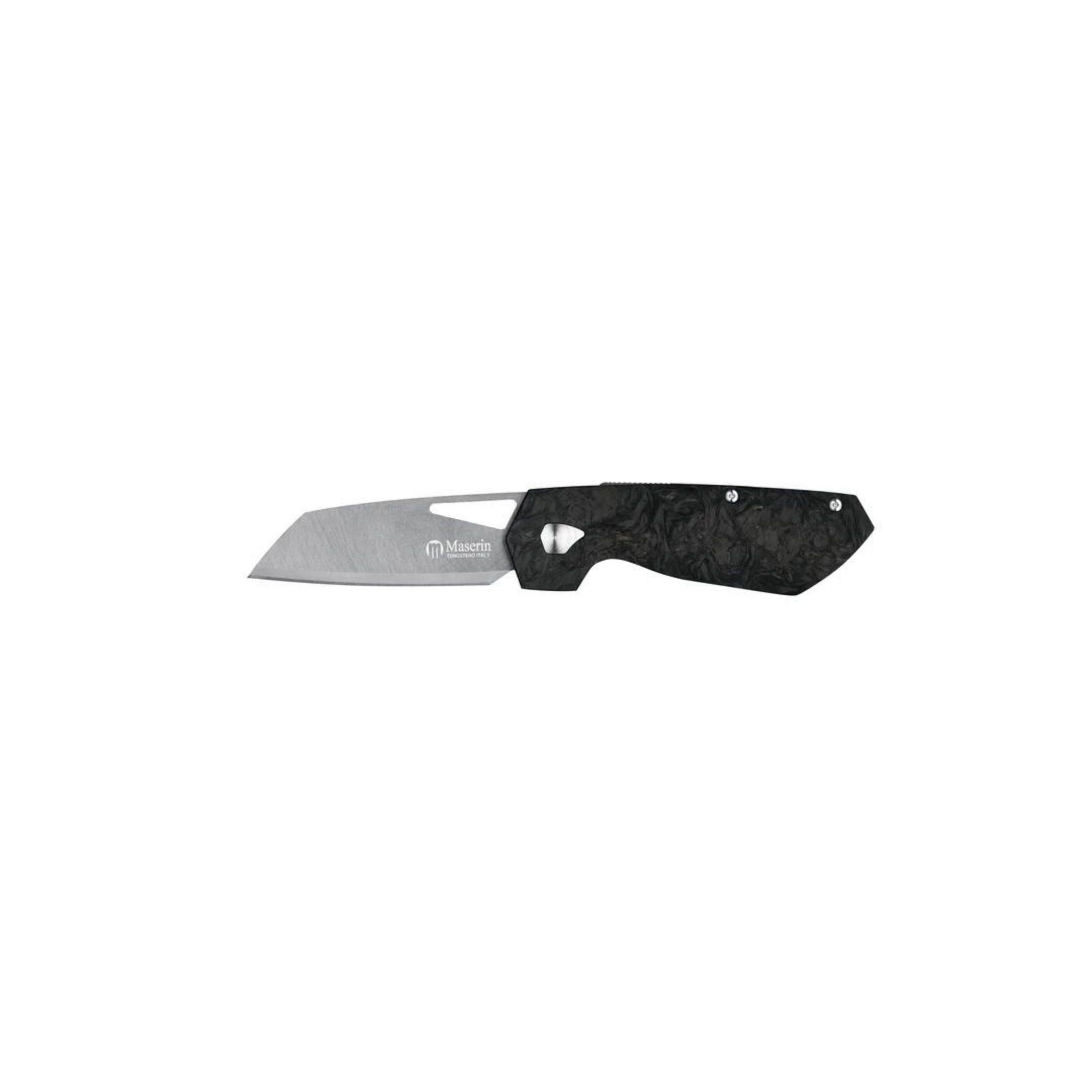 Maserin W1 Knife Tungsten Blade Black Fat Carbon Handle Çakı