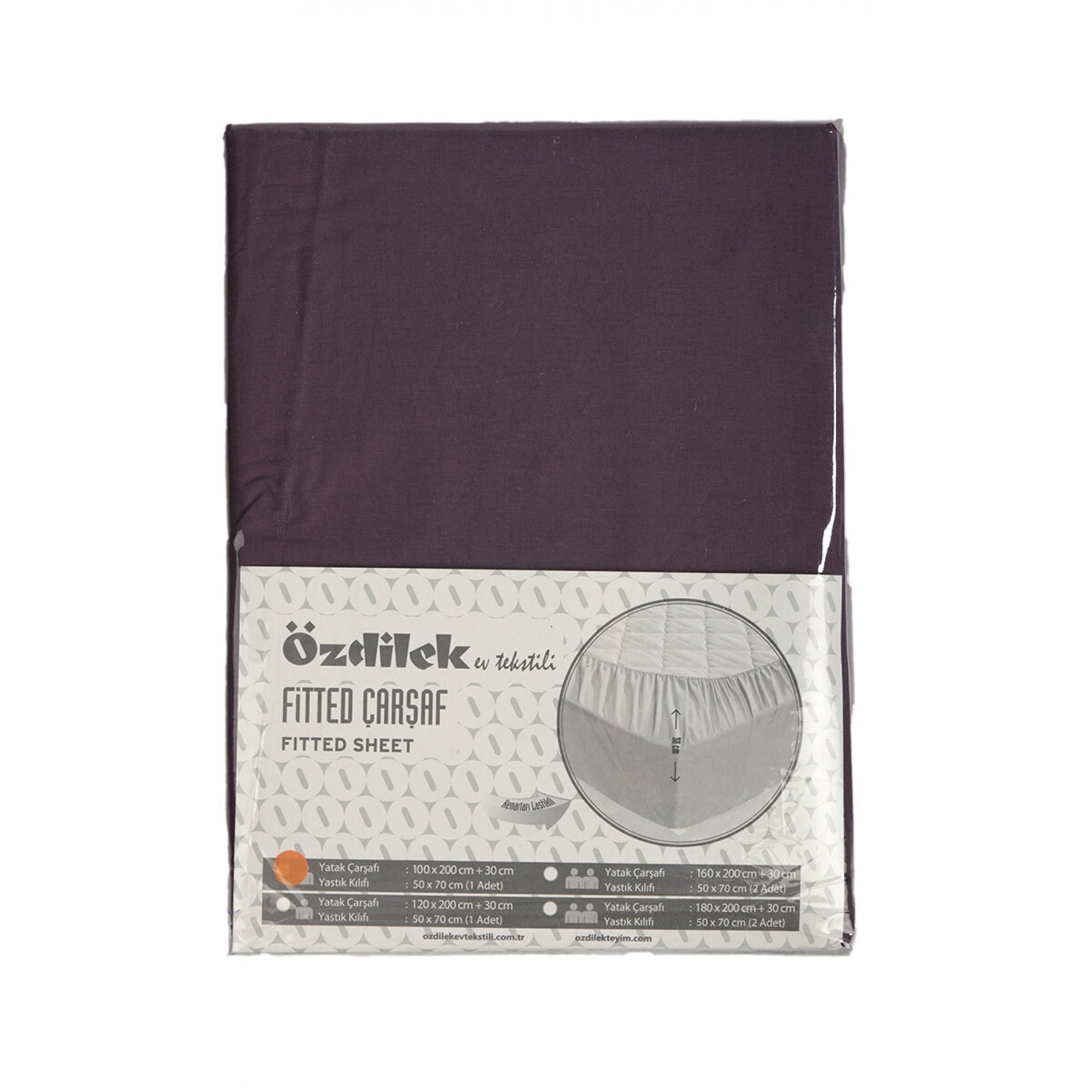 Özdilek Tek Kişilik Çarşaf Fitted Yastıklı Ranforce Trendy Mürdüm 100x200