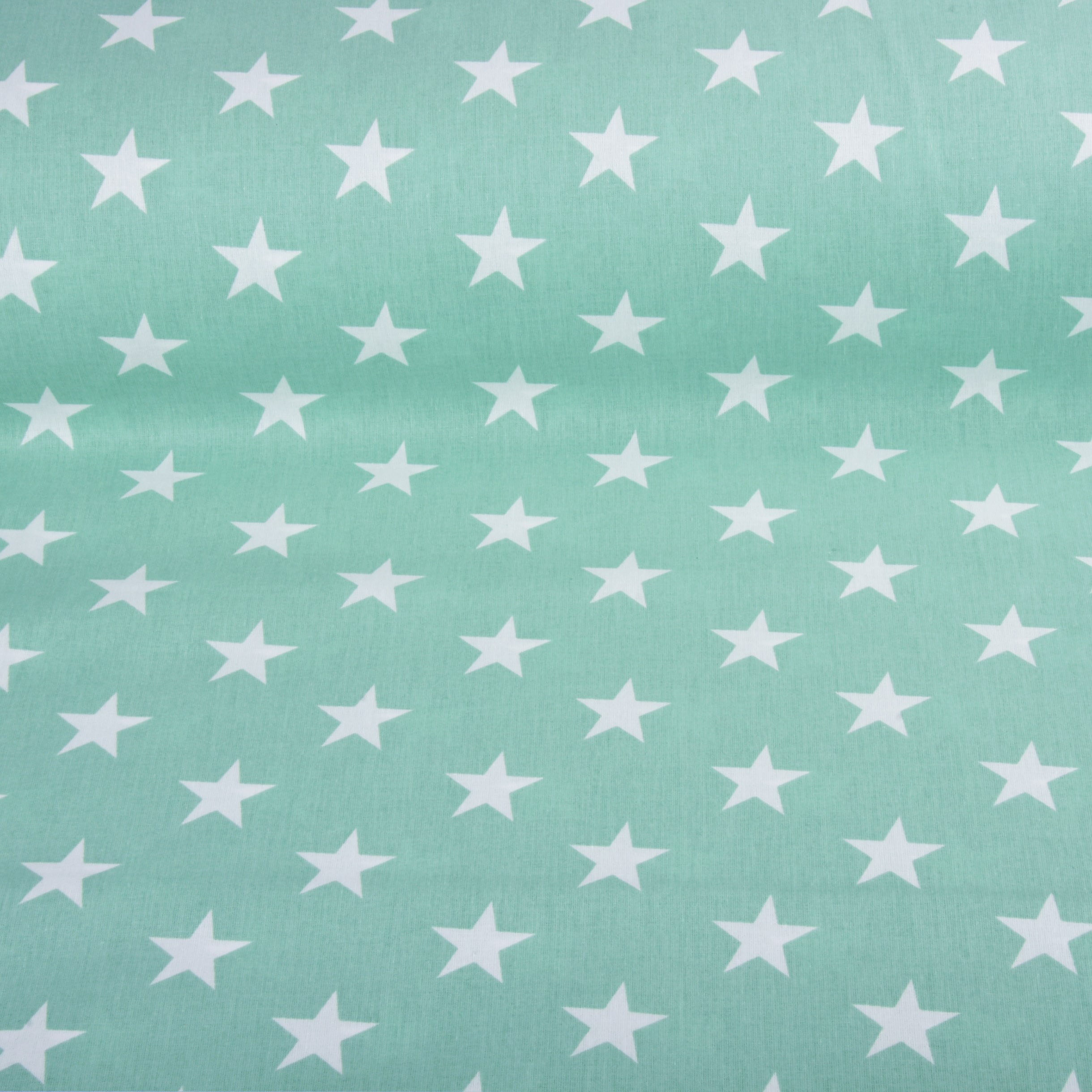 Premier Yeşil Zemin Beyaz Yıldız Desen Nevresimlik Kumaş 240 cm