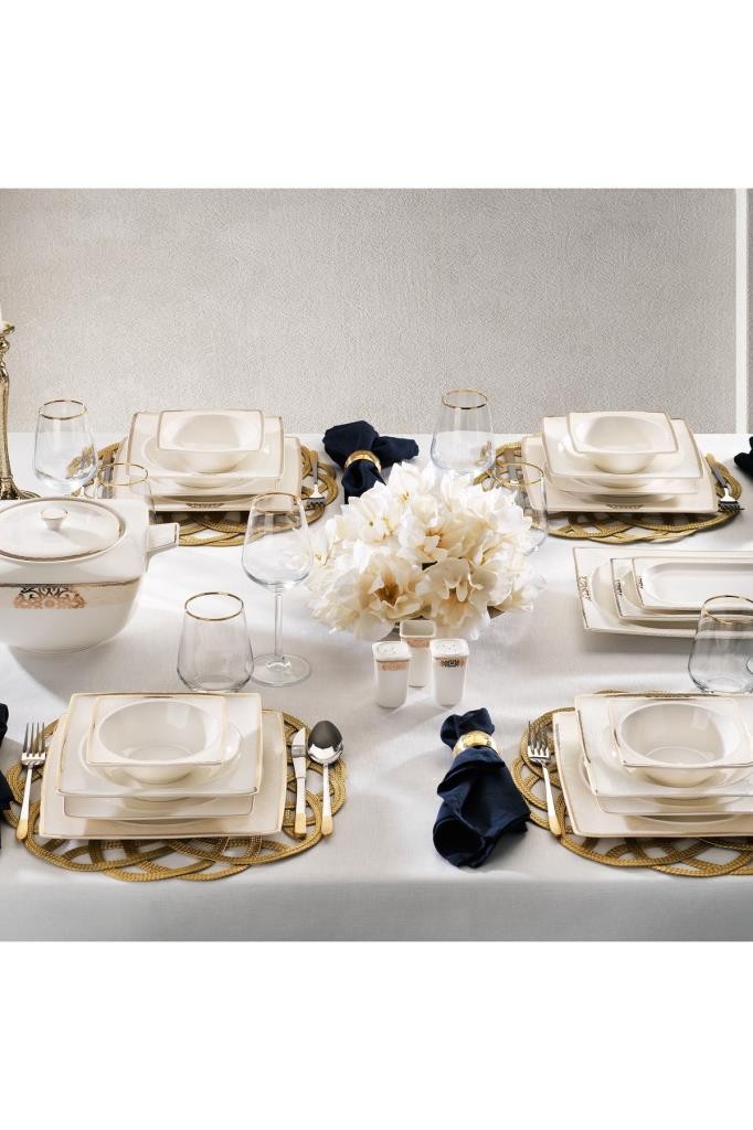Schafer Glamor Regal Yemek Takımı-60 Parça Gold