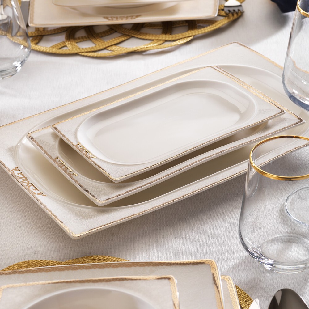 Schafer Glamor Regal Yemek Takımı-60 Parça Gold