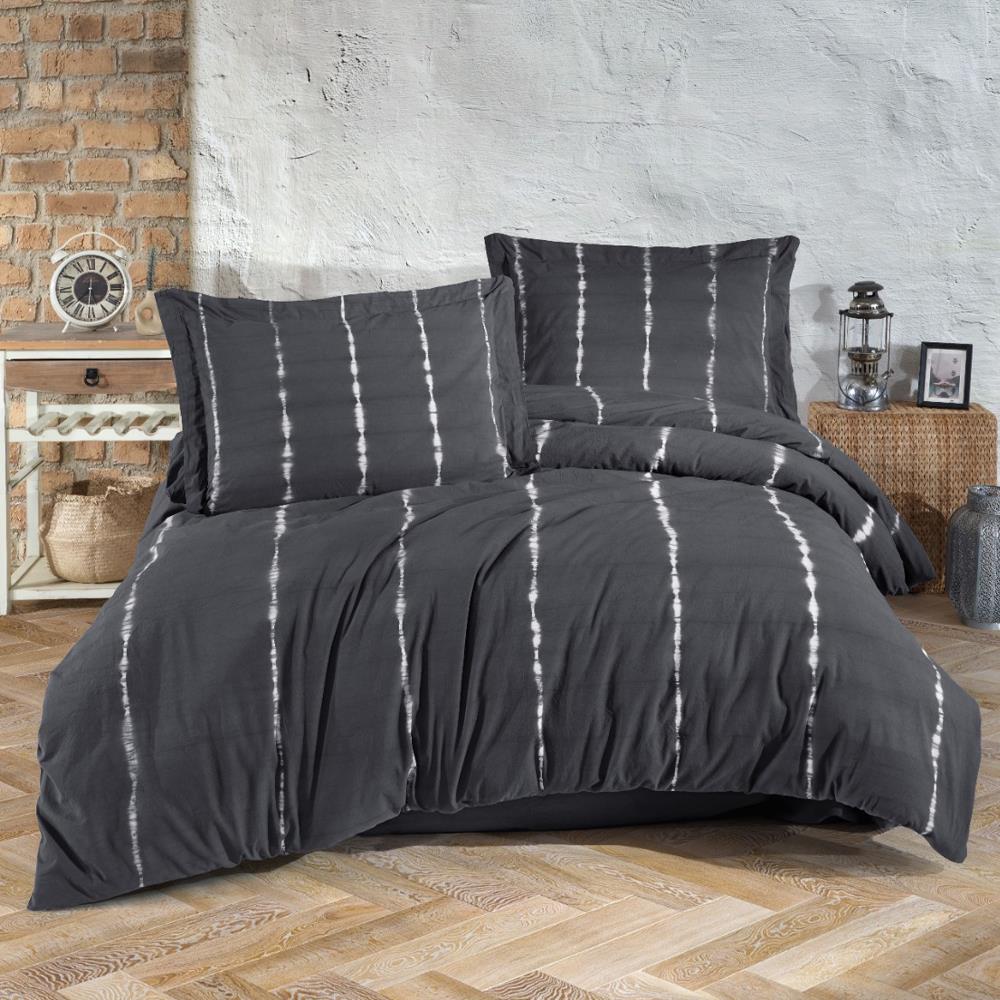 Fiesta Hasna Natural Batik Çift Kişilik Nevresim Takımı - SİYAH