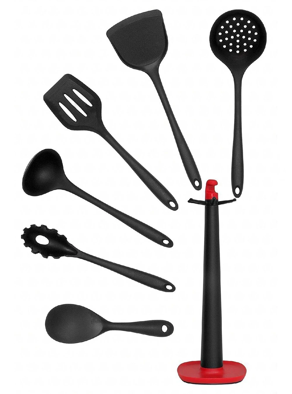Valletta VLT1054 Claris Standlı 7 Parça Spatula Set Siyah