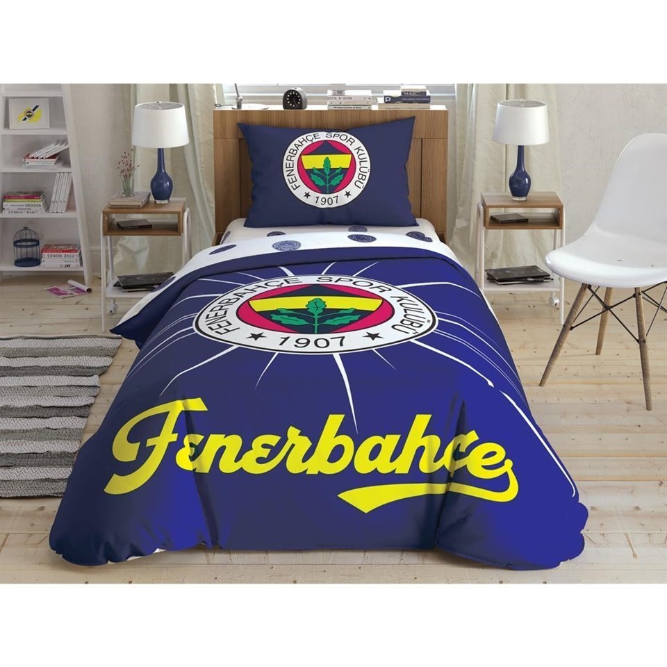Taç Tek Kişilik Lisanslı Nevresim Takımı Fenerbahçe Light Glow