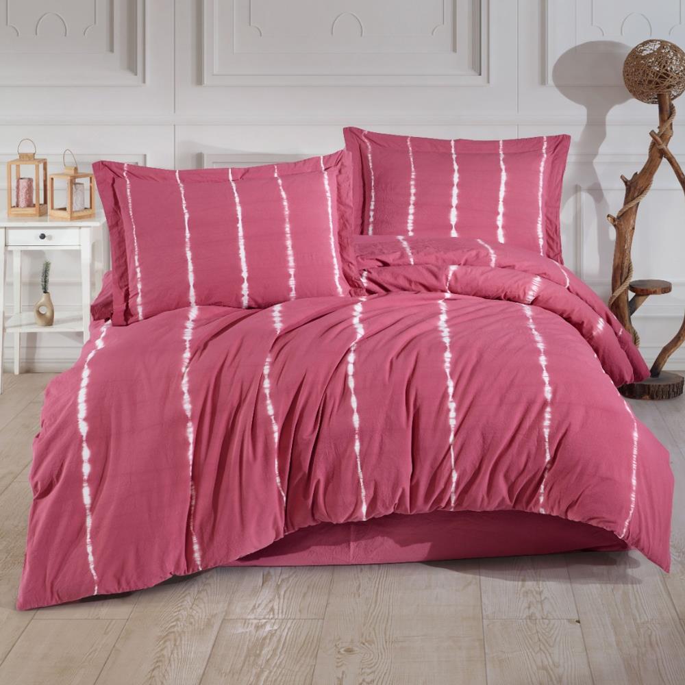 Fiesta Hasna Natural Batik Çift Kişilik Nevresim Takımı - PEMBE