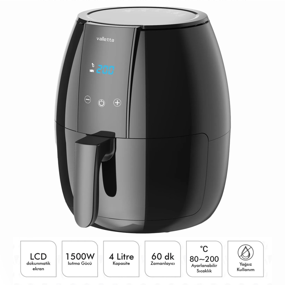 Valletta Airfryer 4 Lt Sıcak Hava Fritözü