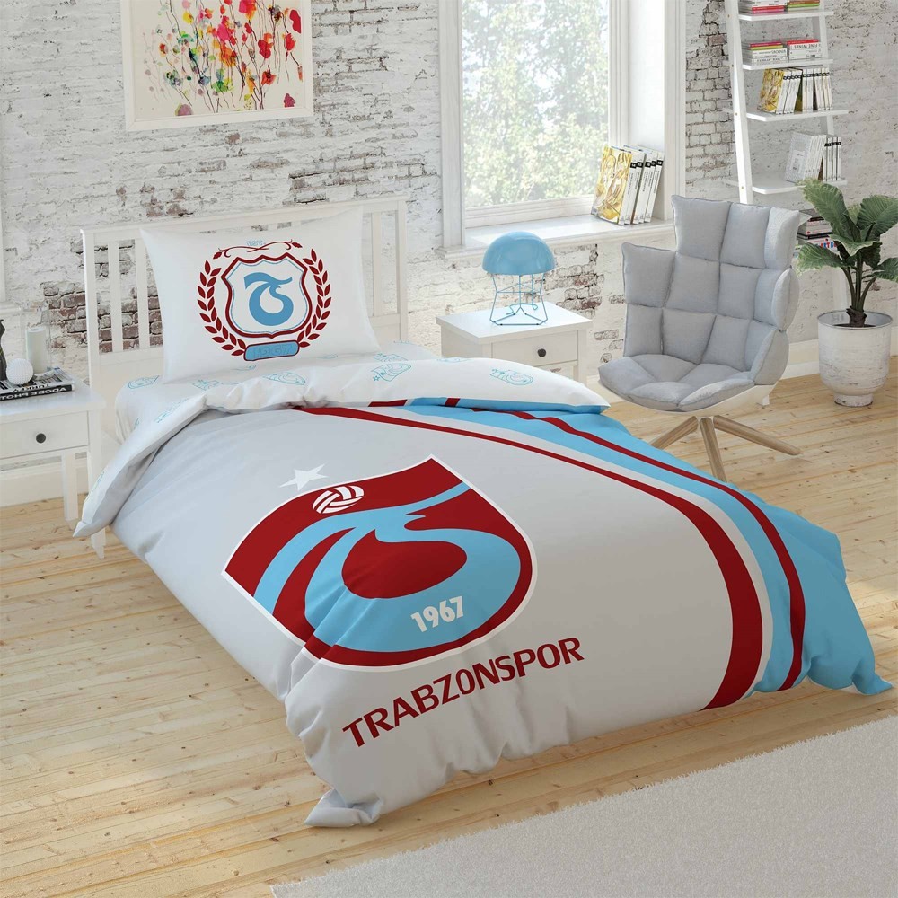 Taç Tek Kişilik Lisanslı Ranforce Nevresim Takımı Trabzonspor 1967 Logo