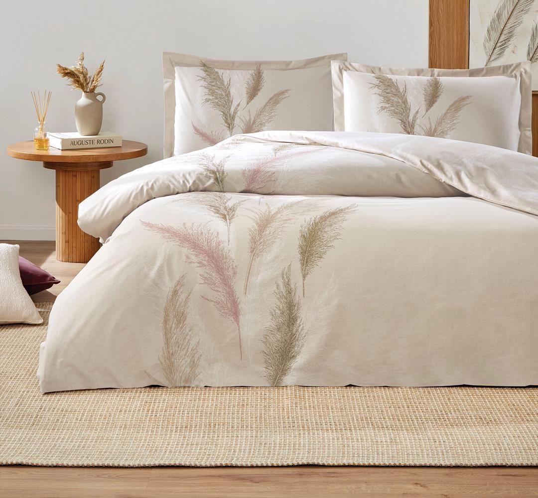 Özdilek Tek Kişilik Ranforce Nevresim Takımı Miscanthus Krem