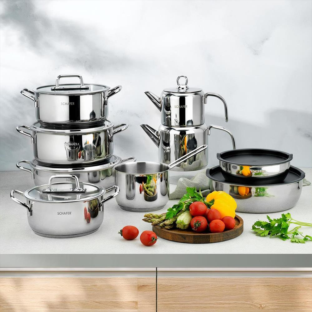Schafer Grande Mia Çelik Çeyiz Seti 16 Parça Inox