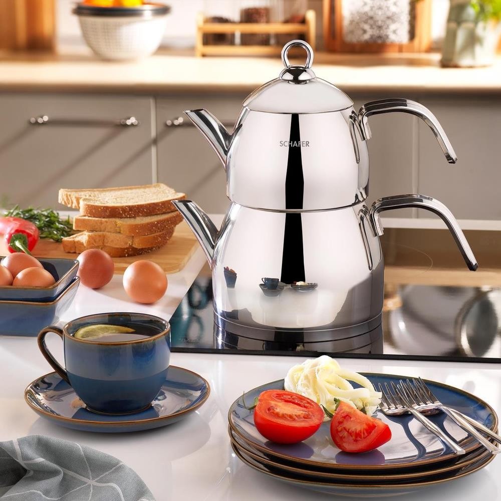 Schafer Brilla Çelik Çaydanlık Takımı 3 Parça Inox