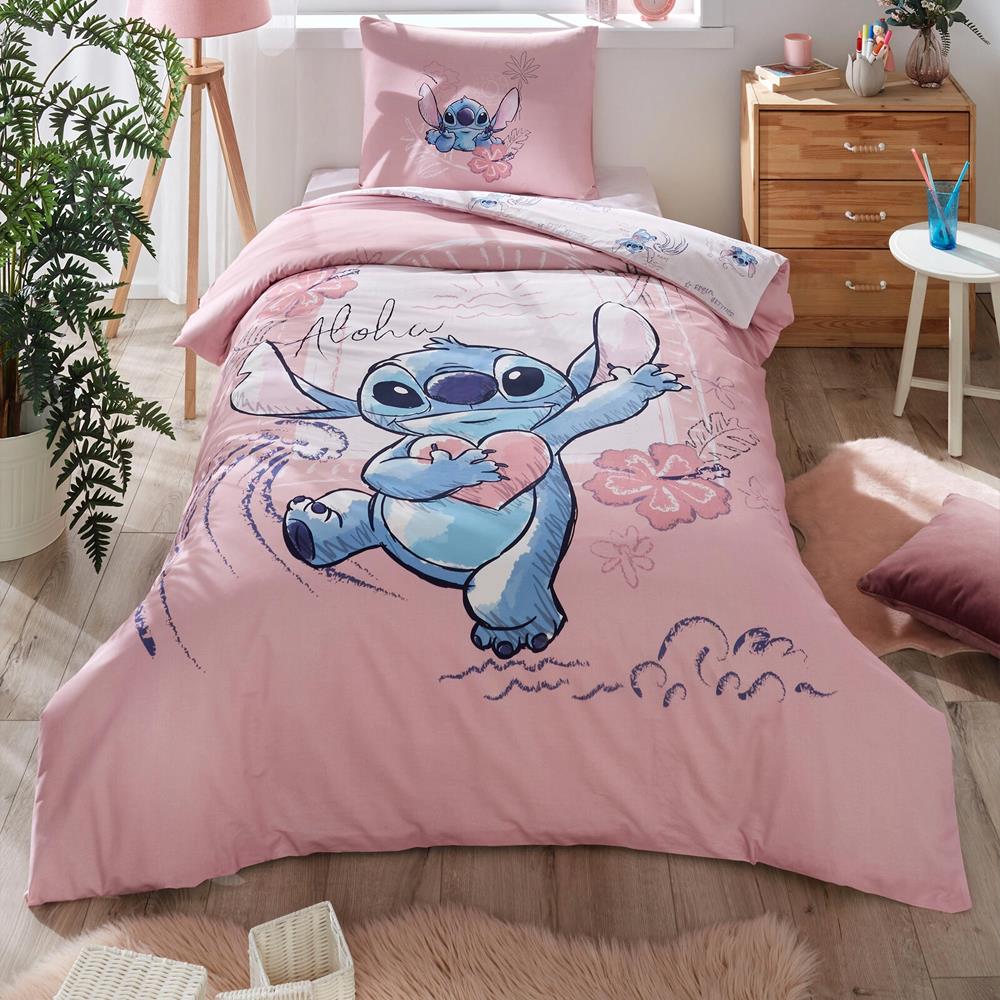 Özdilek Dsny Ranforce Nevresim Takımı TK.Stitch Aloha Pembe