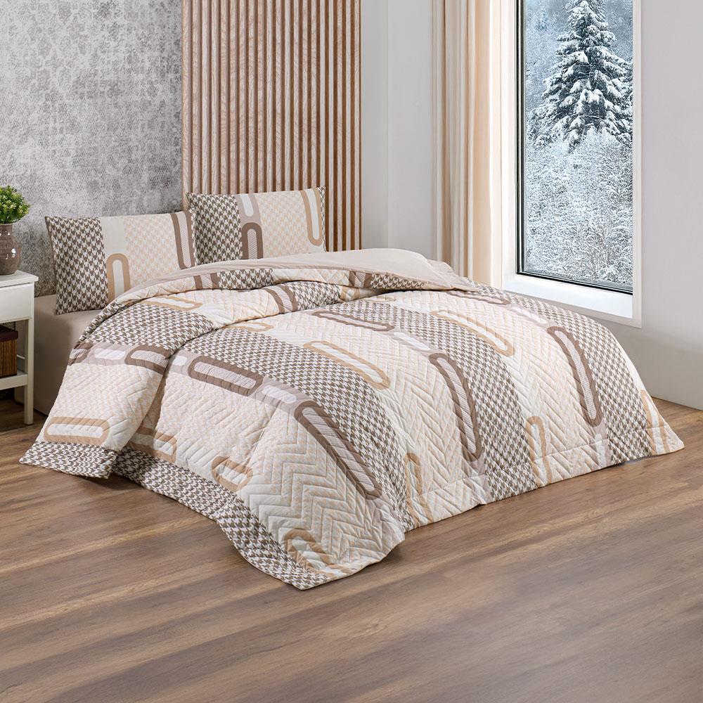 Kristal Tek Kişilik Ranforce Kapitone Nevresim Takımı Elips