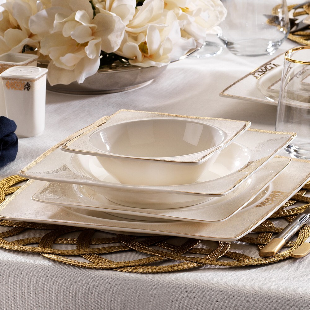 Schafer Glamor Regal Yemek Takımı-60 Parça Gold
