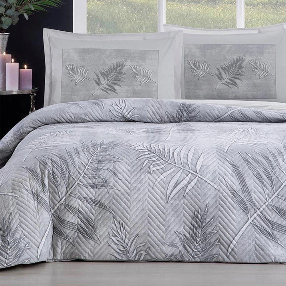 Özdilek Tek Kişilik Kapitoneli Ranforce Nevresim Takımı Frunze Gri