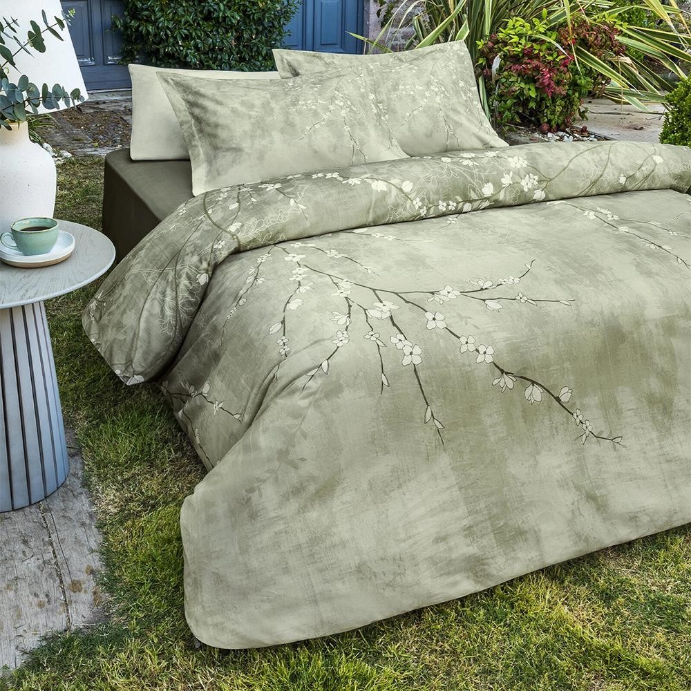 Özdilek Çift Kişilik Fitted Çarşaf Ranforce Nevresim Takımı White Sakura