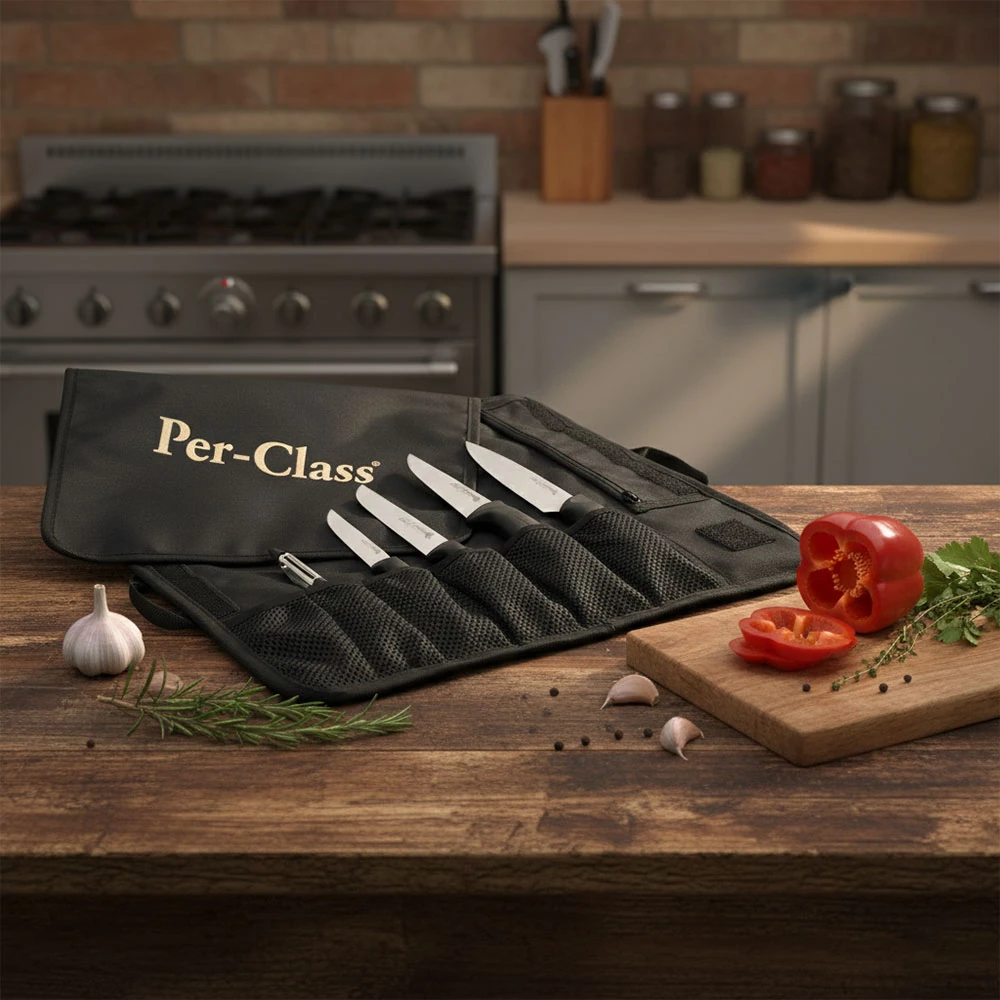 Per Class Örme Siyah Çantalı Bıçak Seti 5+1