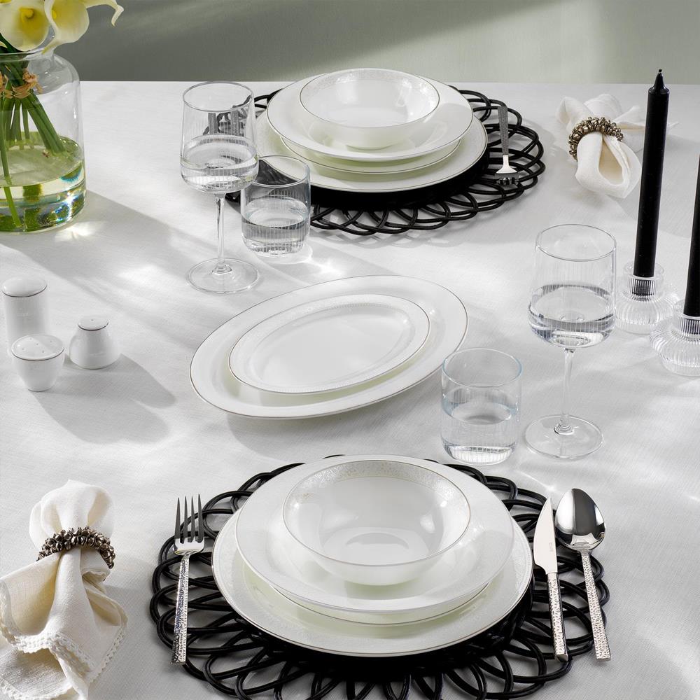 Schafer Silver Yemek Takımı 56 Parça Platin