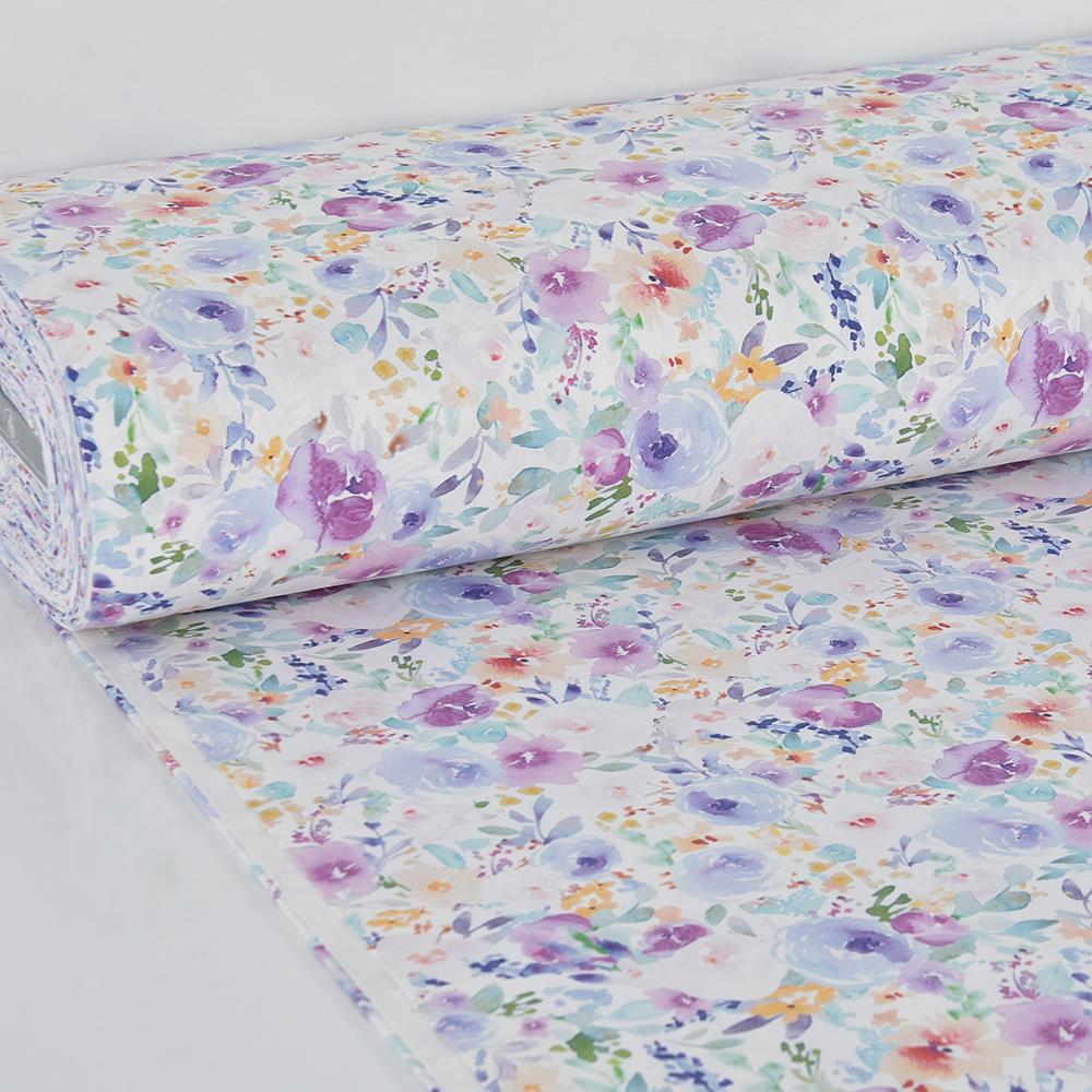 Faal Digital Baskı Sulu Boya Desenli Nevresimlik Kumaş