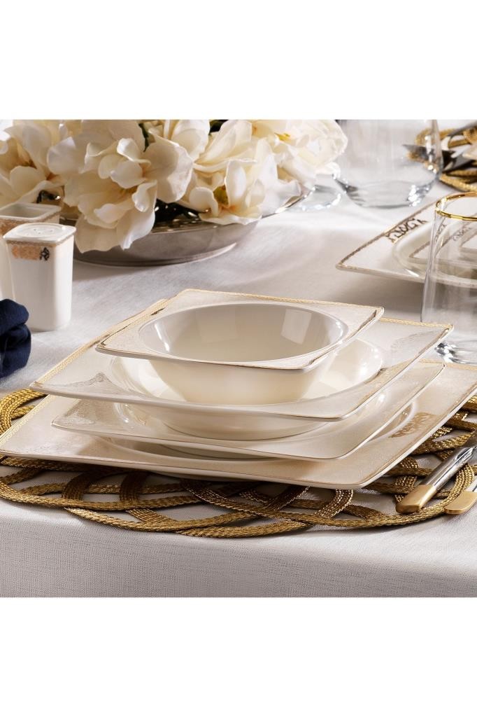 Schafer Glamor Regal Yemek Takımı-60 Parça Gold