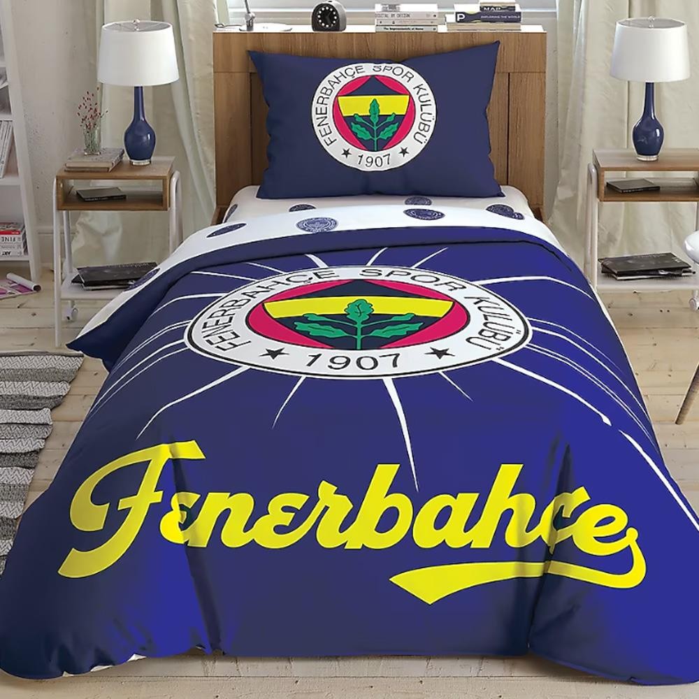 Taç Tek Kişilik Lisanslı Ranforce Nevresim Takımı Fenerbahçe Light Glow