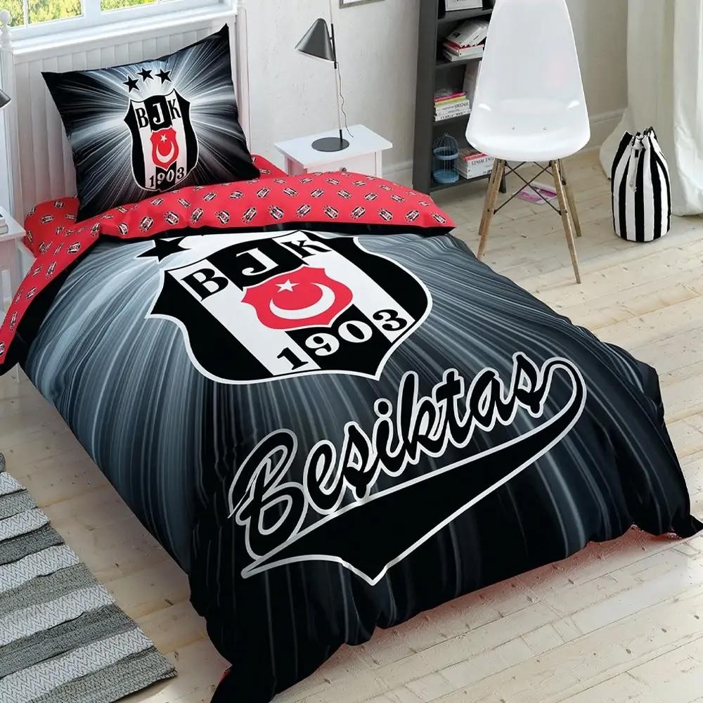 Taç Tek Kişilik Lisanslı BRF Nevresim Takımı Beşiktaş Light Glow