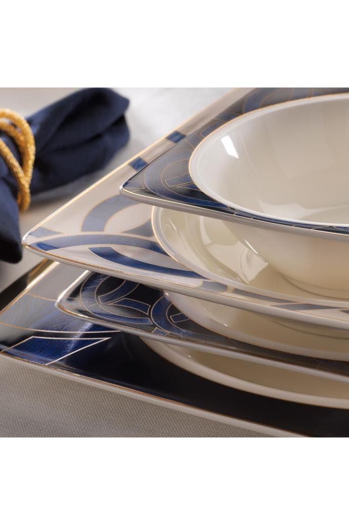 Schafer Glamor Blue Line Yemek Takımı-60 Parça Mavi