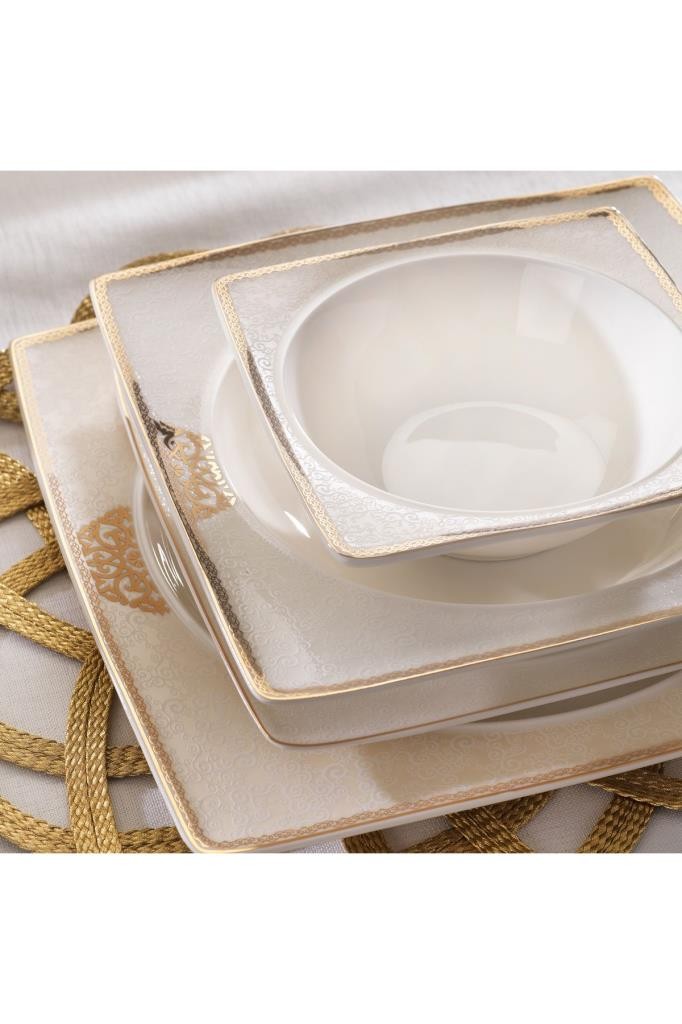Schafer Glamor Regal Yemek Takımı-60 Parça Gold