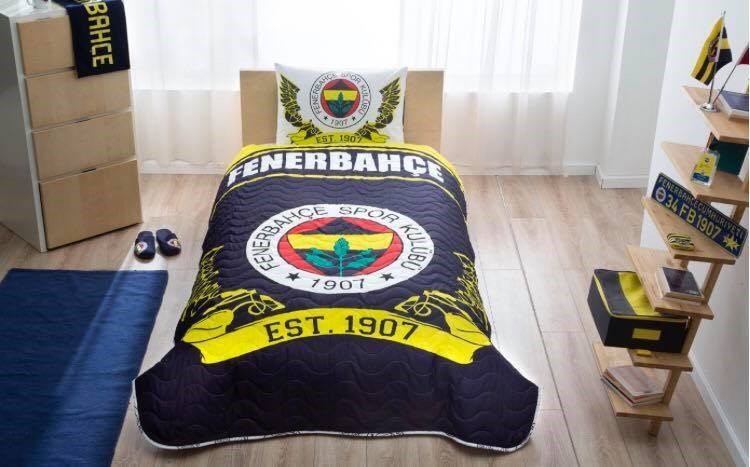 Taç Tek Kişilik Lisanslı Ranforce Yatak Örtüsü Fenerbahçe Logo