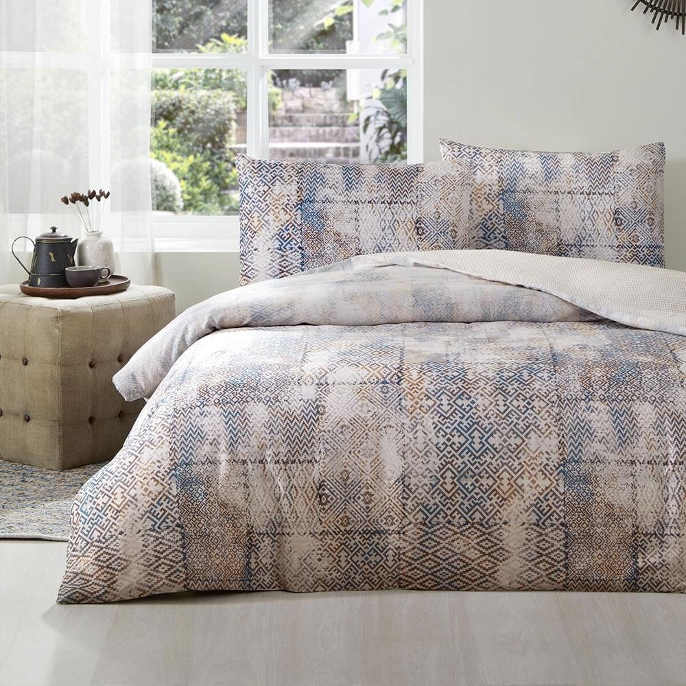 Özdilek Çift Kişilik Saten Nevresim Takımı SoftLife Krem Vintage Rug