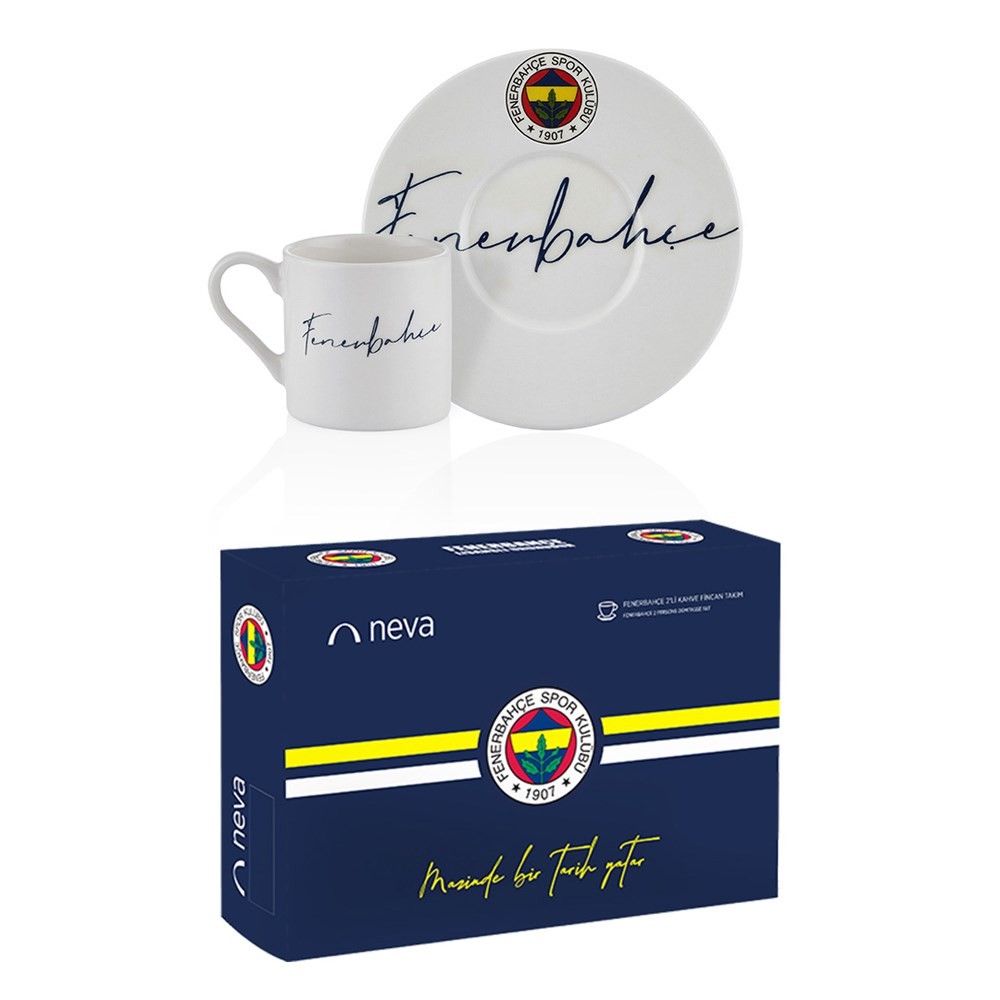Neva Fenerbahçe Lisanslı El Yazılı 2 li Kahve Fincan Takımı