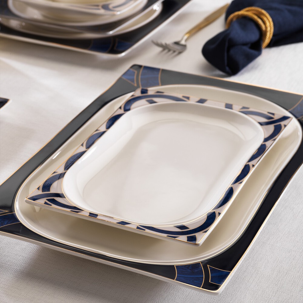 Schafer Glamor Blue Line Yemek Takımı-60 Parça Mavi