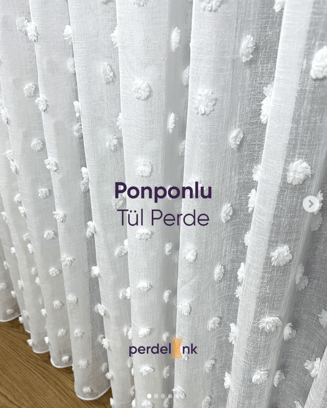 Ponponlu Tül Perde
