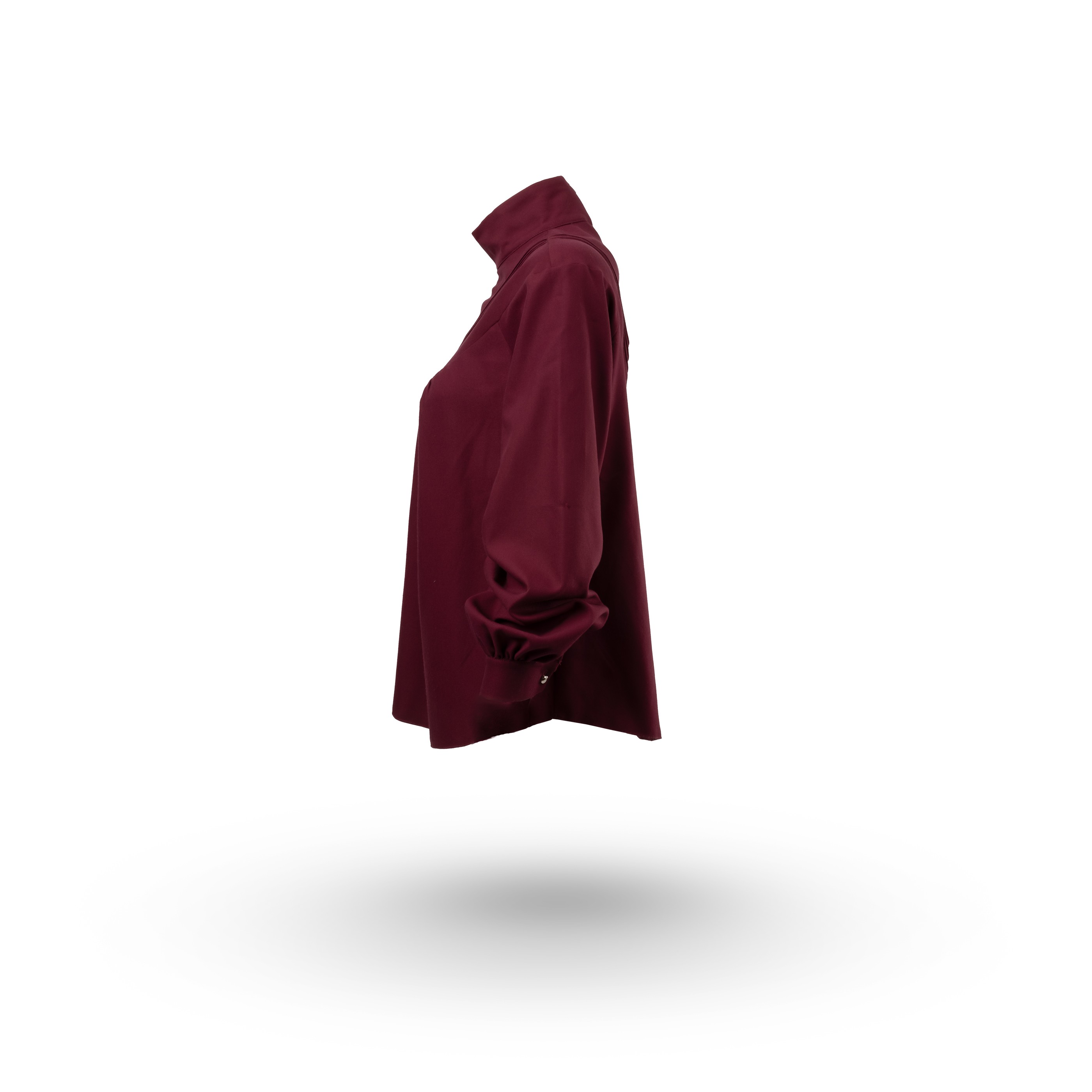 Bordo Dik Yaka Bluz