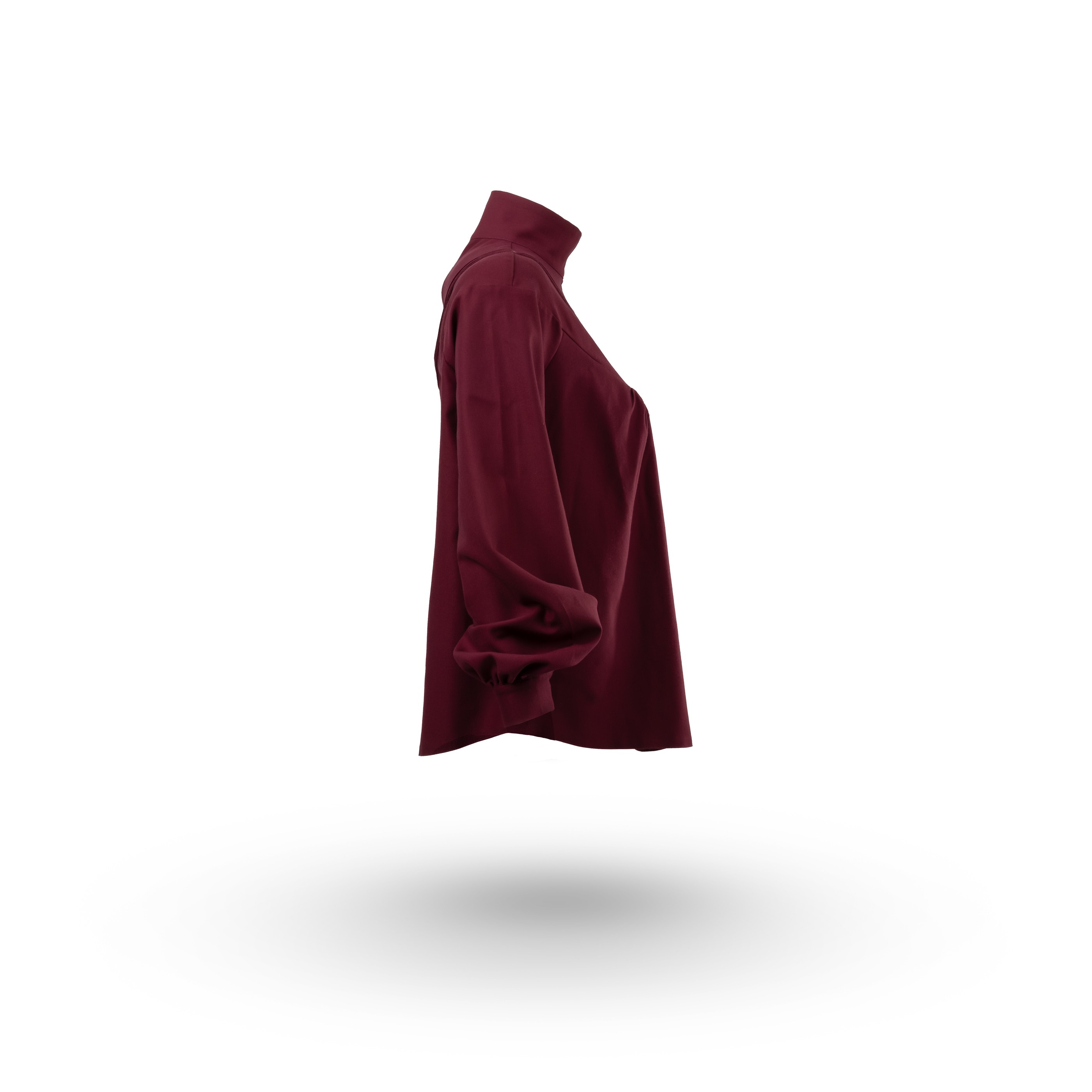 Bordo Dik Yaka Bluz