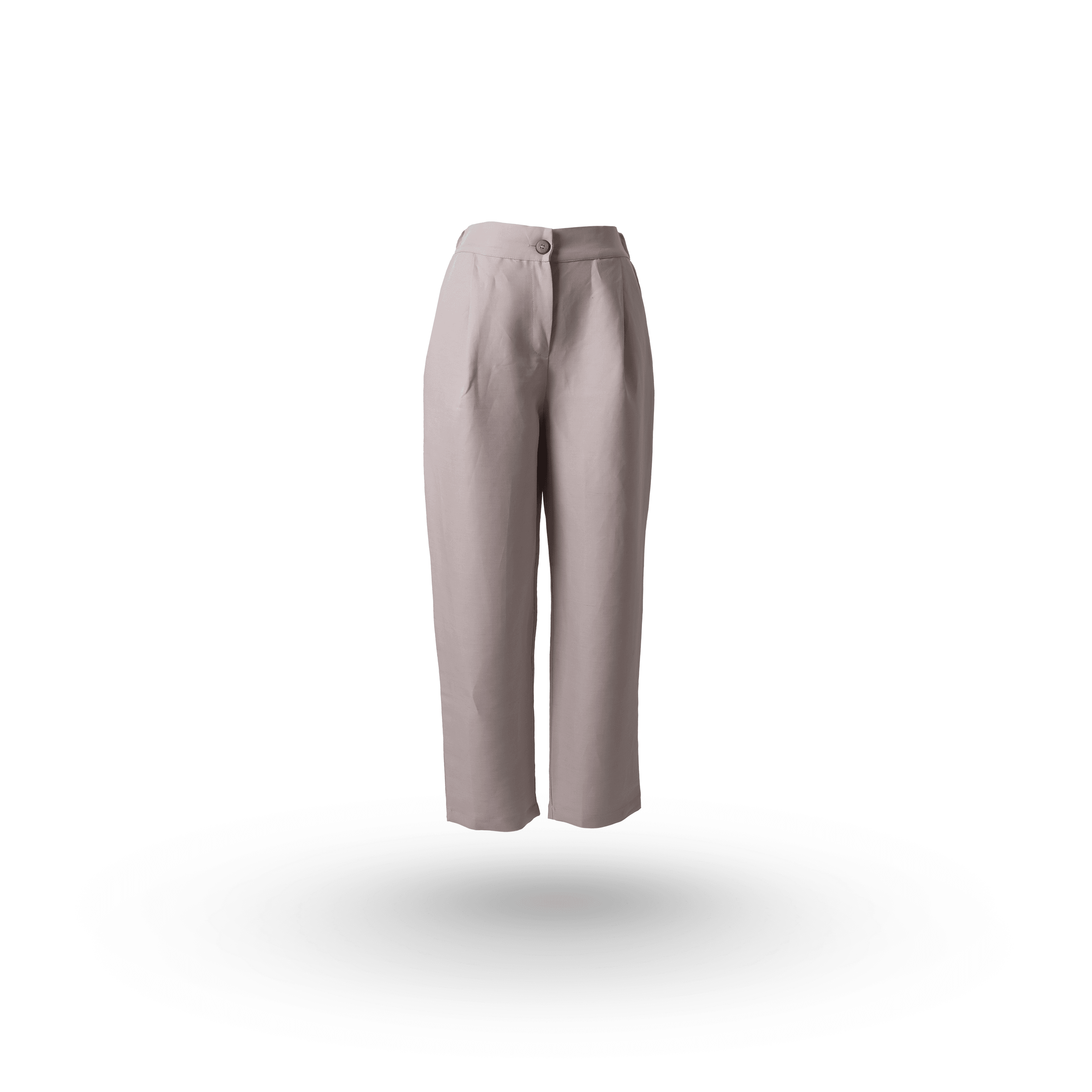 Beli Lastikli Keten Pantolon - Taş