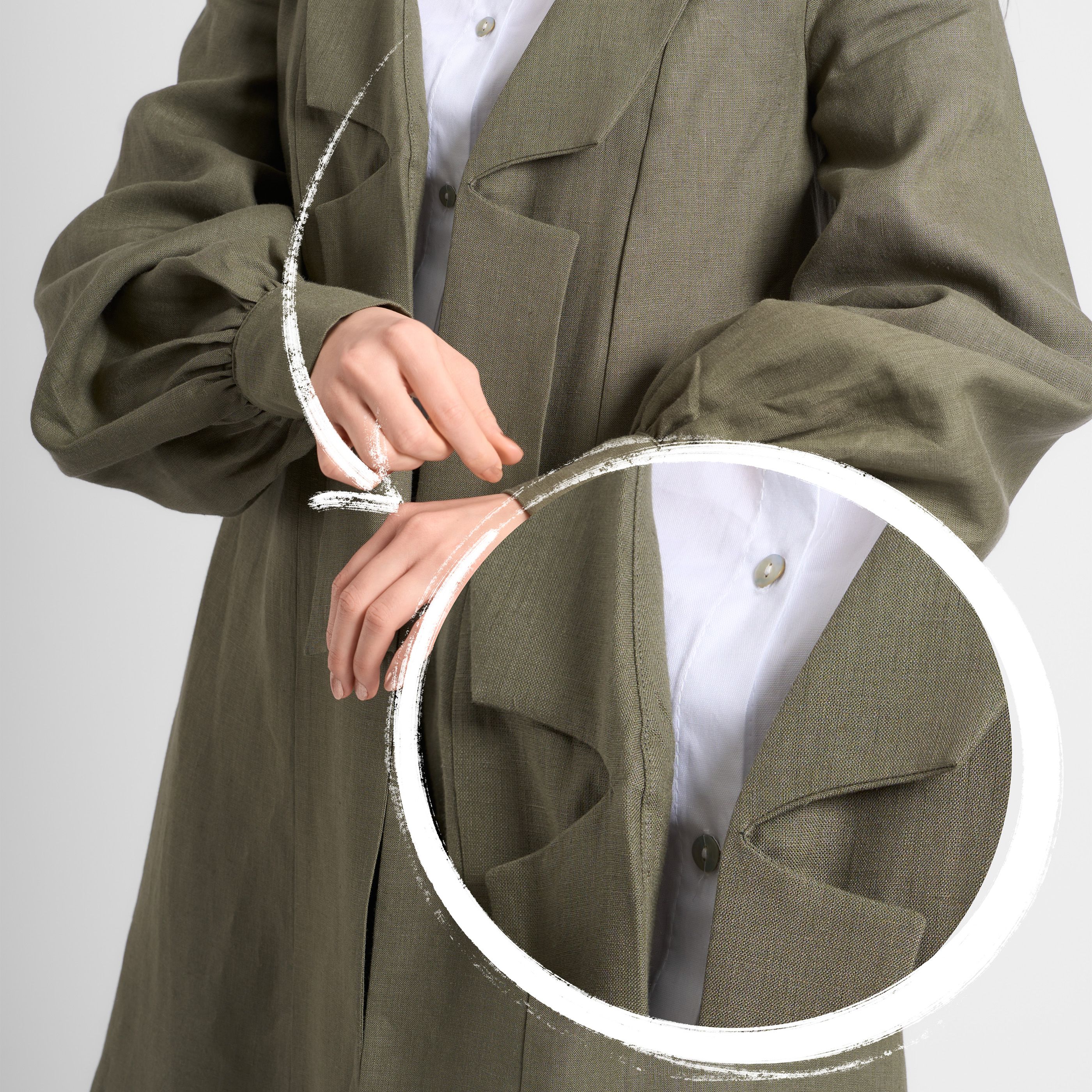 Kruvaze Detaylı Uzun Blazer Ceket