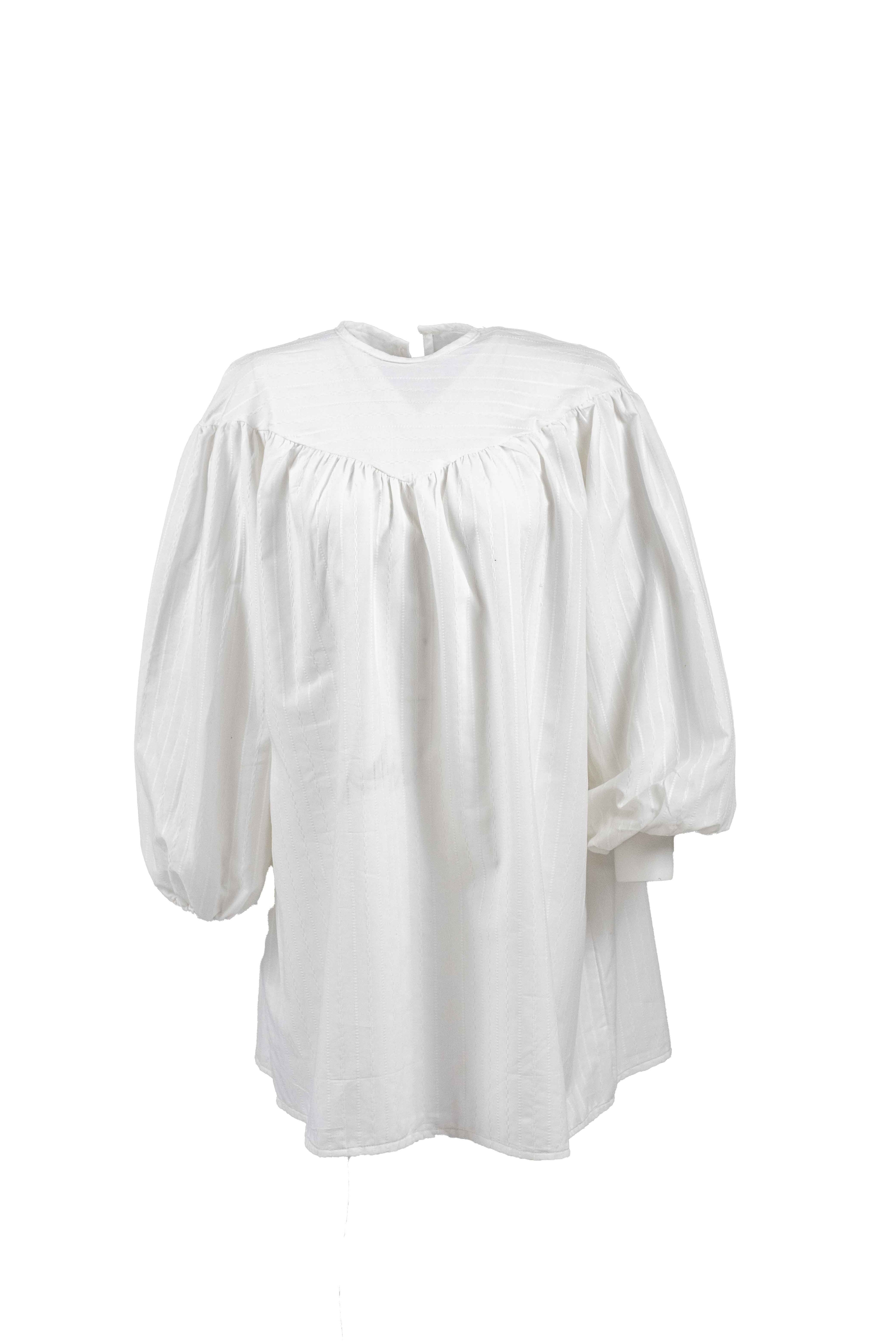 Agata Pamuklu Beyaz Çizgili Tunik Gömlek
