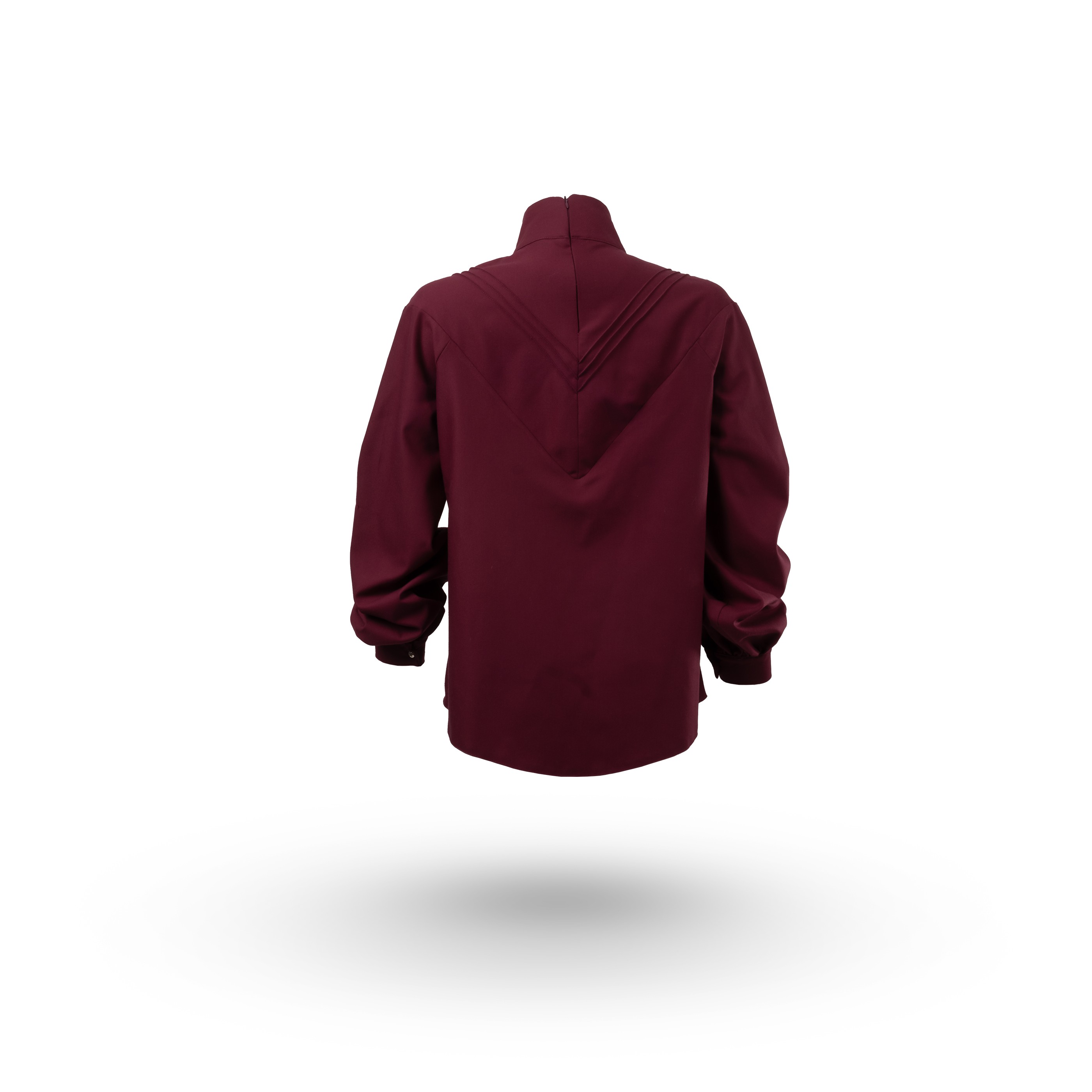 Bordo Dik Yaka Bluz