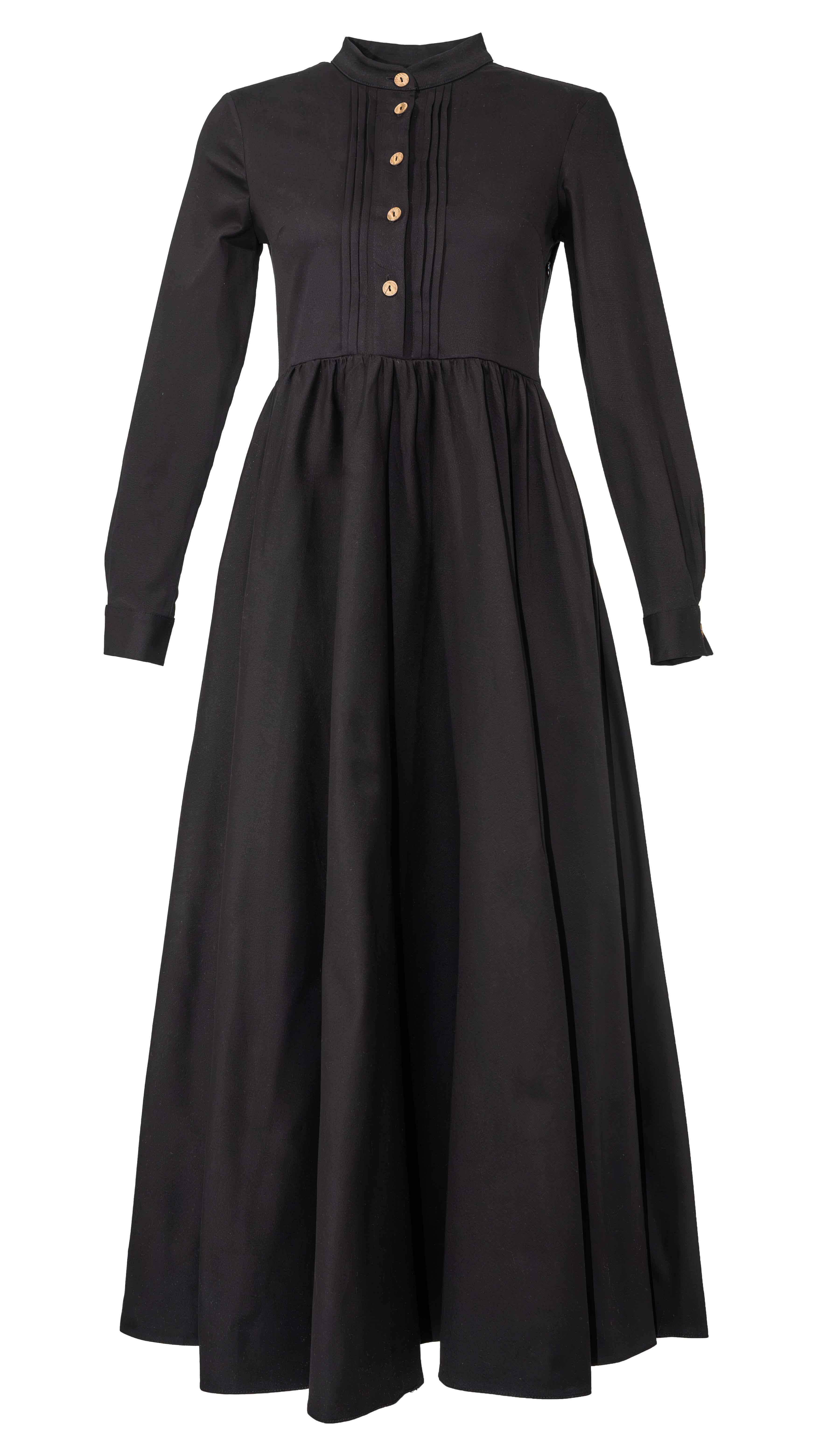 Siyah Gabardin Kontes Elbise