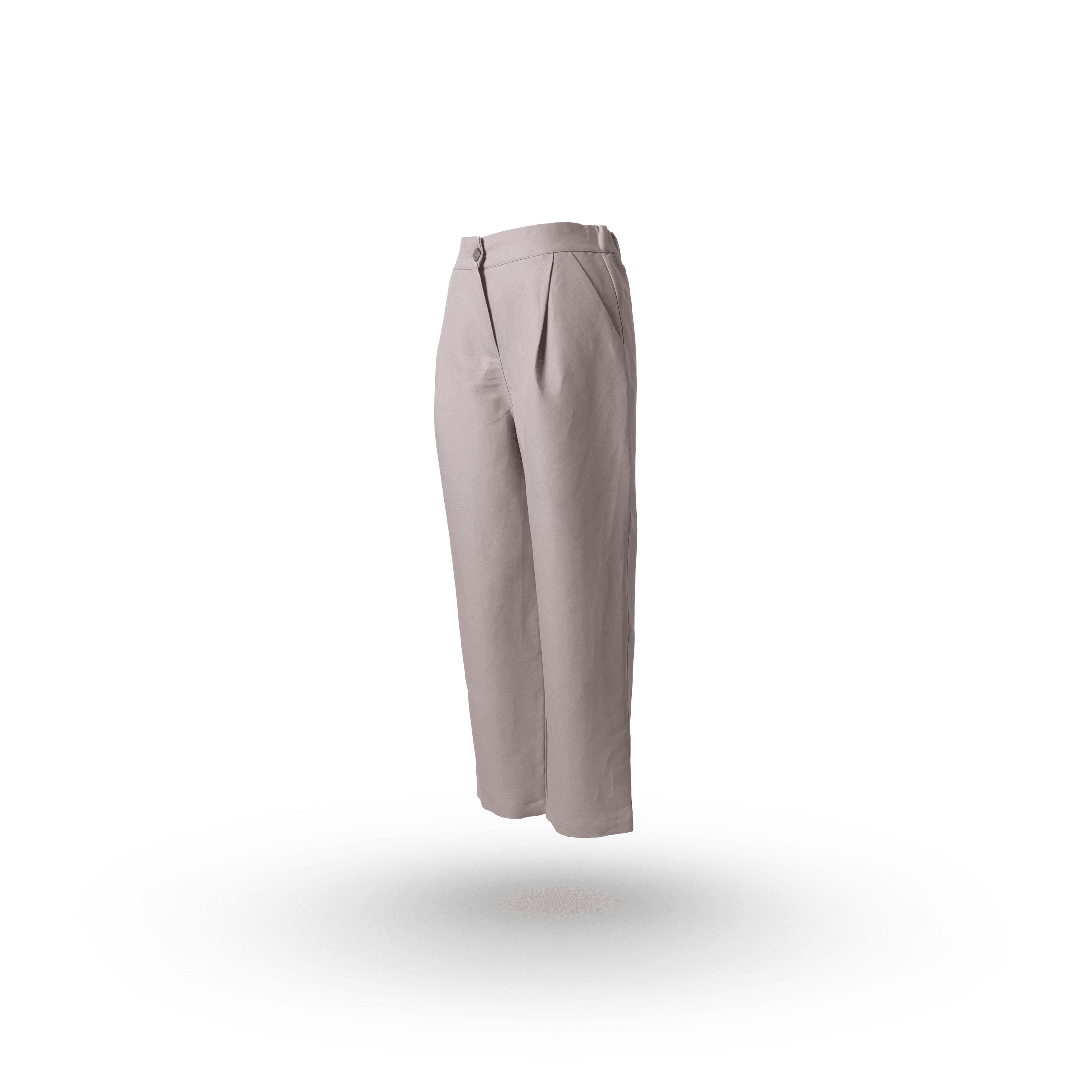 Beli Lastikli Keten Pantolon - Taş