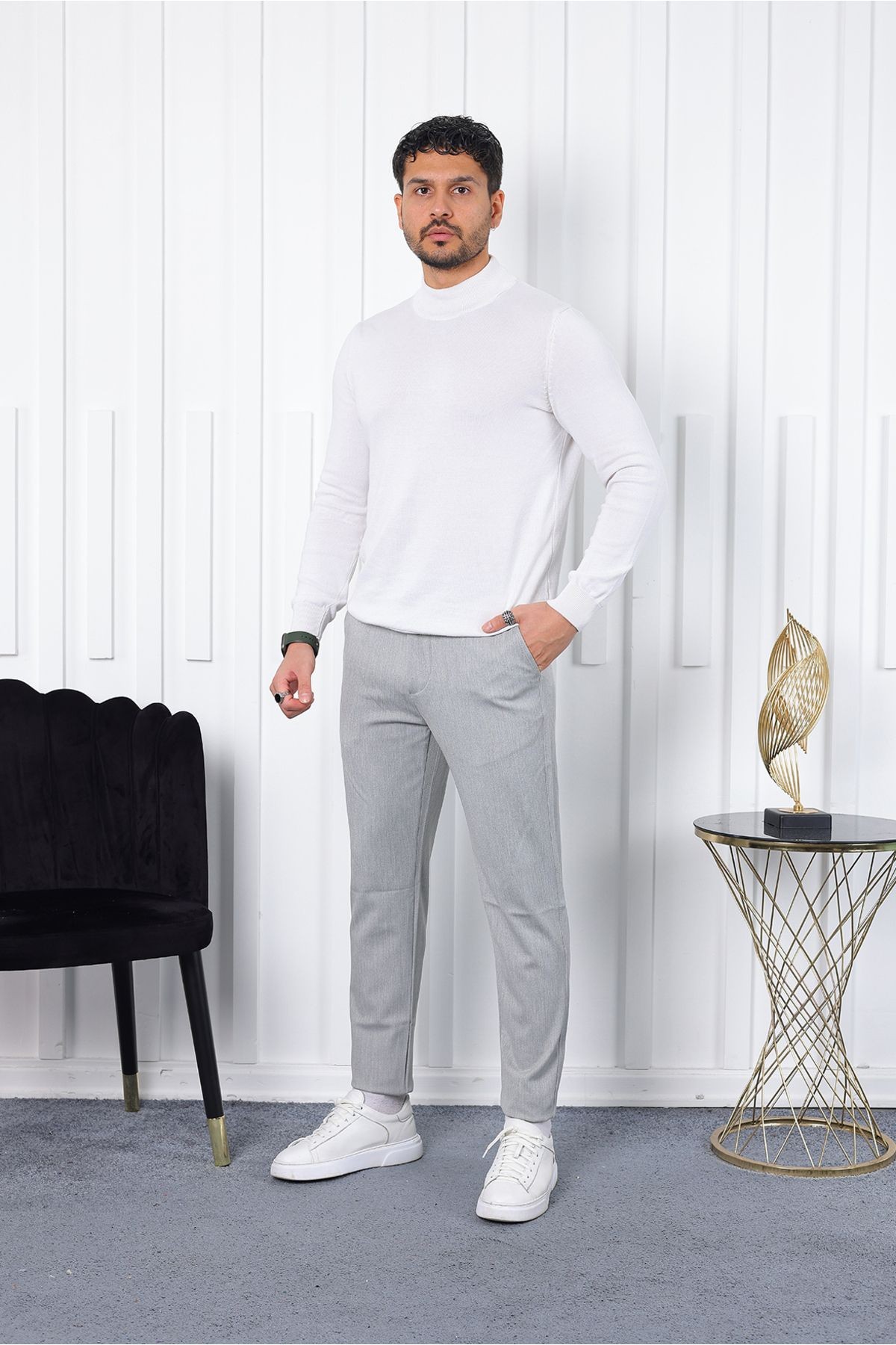 Kışlık  Slim Fit Likralı Kumaş Pantolon